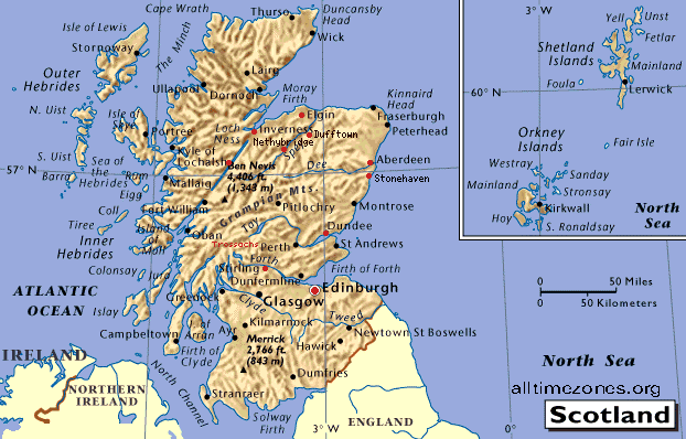 Carte de l'Ecosse