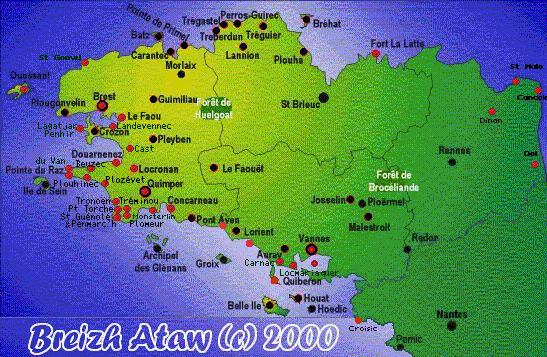Carte de Bretagne