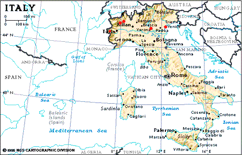 Carte de l'Italie