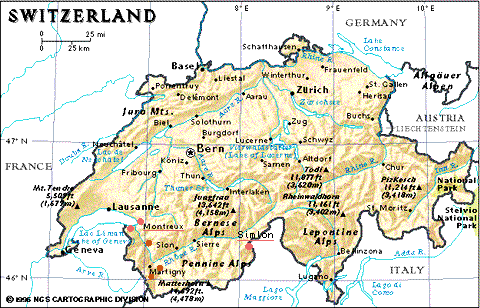 Carte de la Suisse